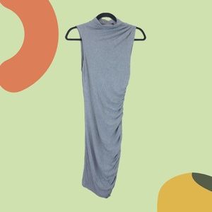 Like New - Forever21 Sleeveless Side Ruched Gray Mini Dress